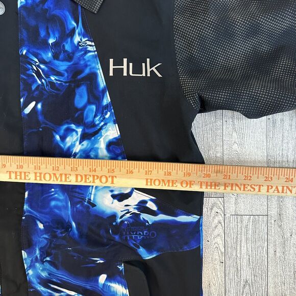 Huk Fishing Hydra Reflective Mossy Oak Rain Jacket‎ Blue Small Performance Camo - Picture 12 of 15